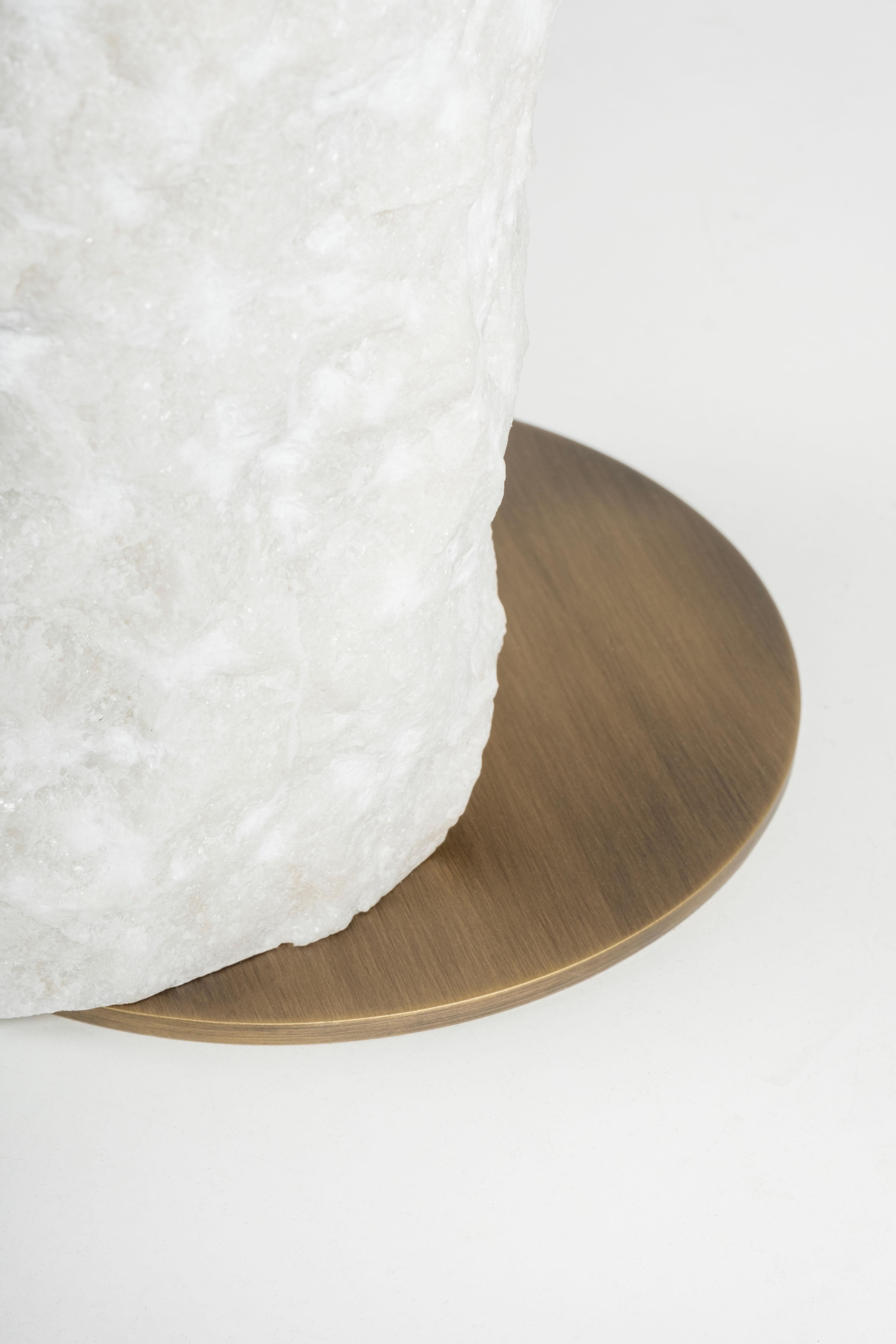 Organic Modern Pico Side Table Calacatta Marble, Handmade Portugal by Greenapple For Sale 11