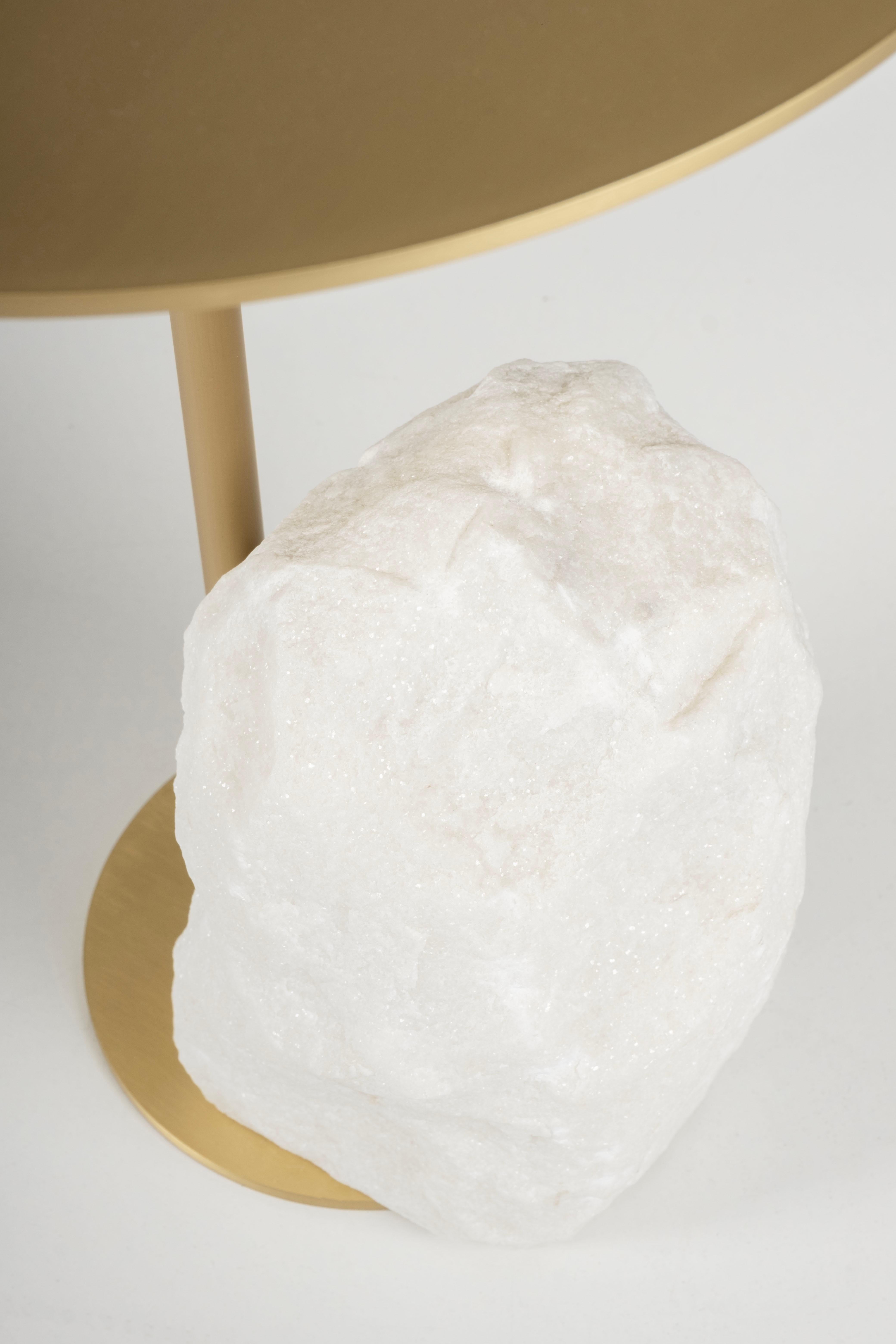 Organic Modern Pico Side Table Calacatta Marble, Handmade Portugal by Greenapple For Sale 9