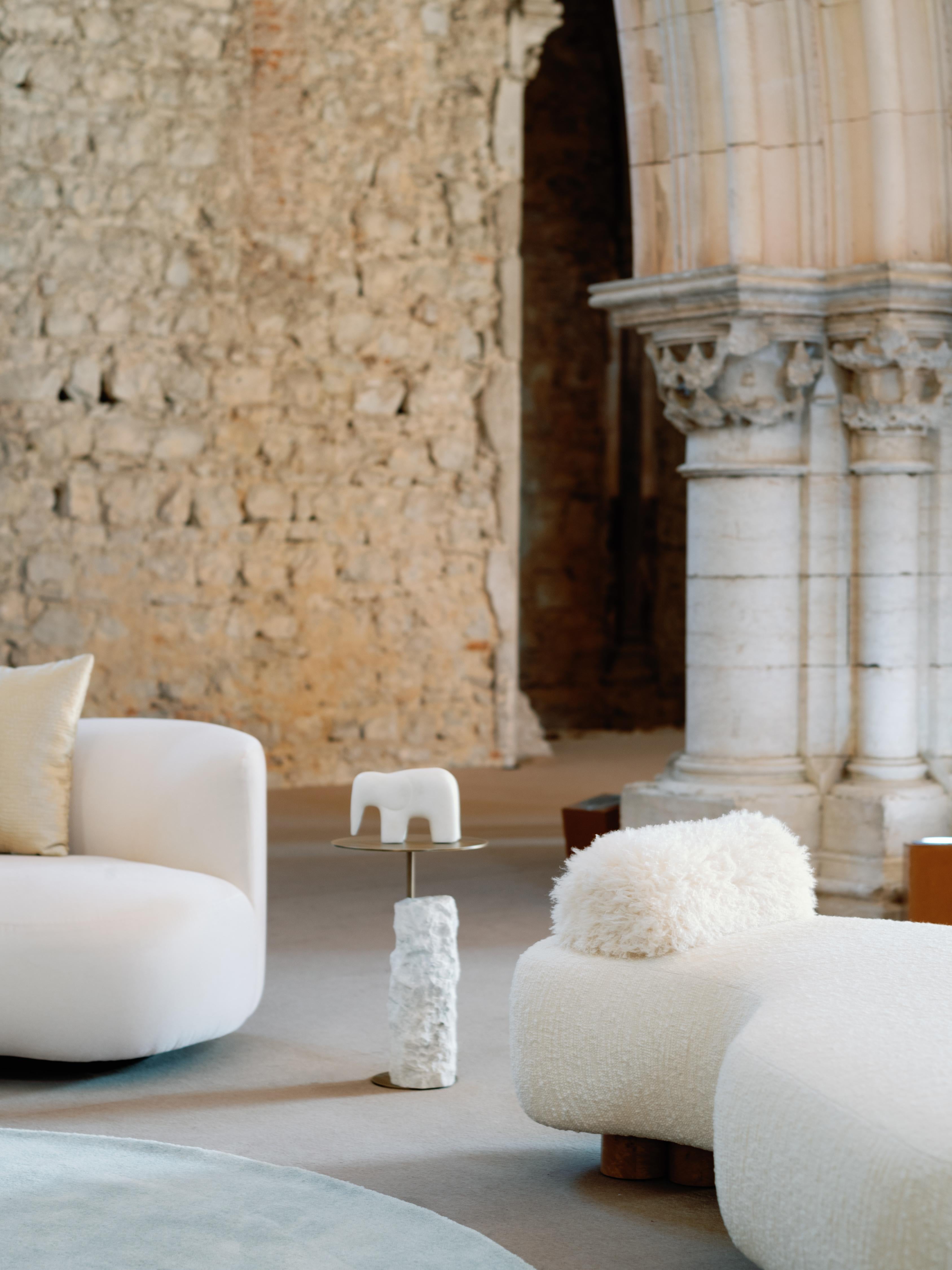 Organic Modern Pico Side Table Calacatta Marble, Handmade Portugal by Greenapple For Sale 3