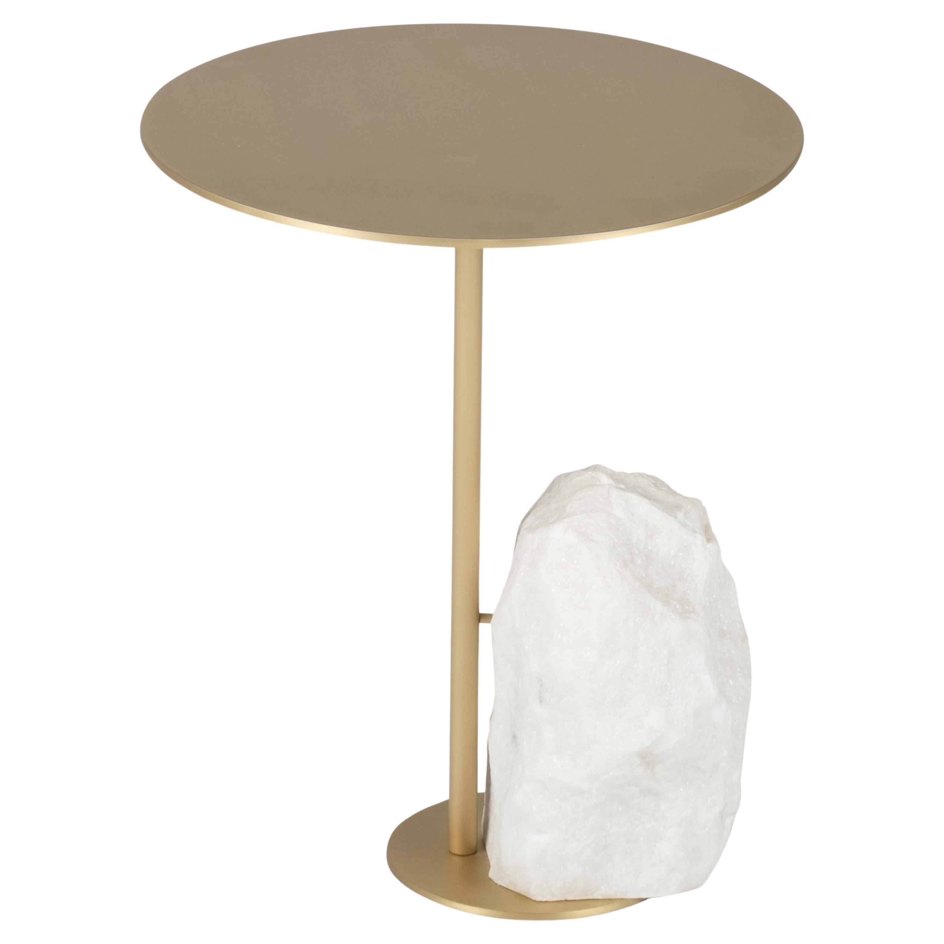 Organic Modern Pico Side Table Calacatta Marble, Handmade Portugal by Greenapple