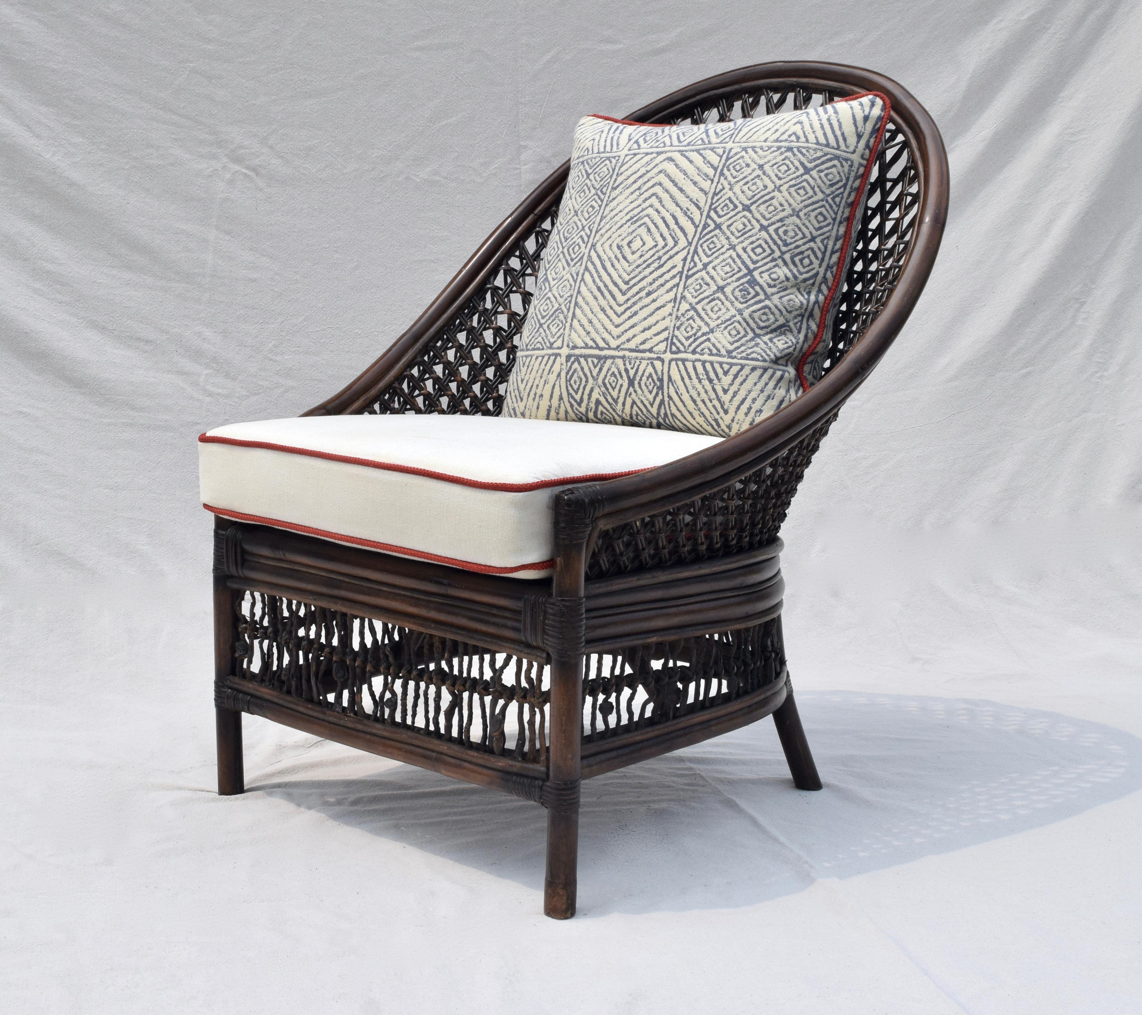 Organic Modern Rattan Fanback Peacock & Curved Back Chair For Sale 2