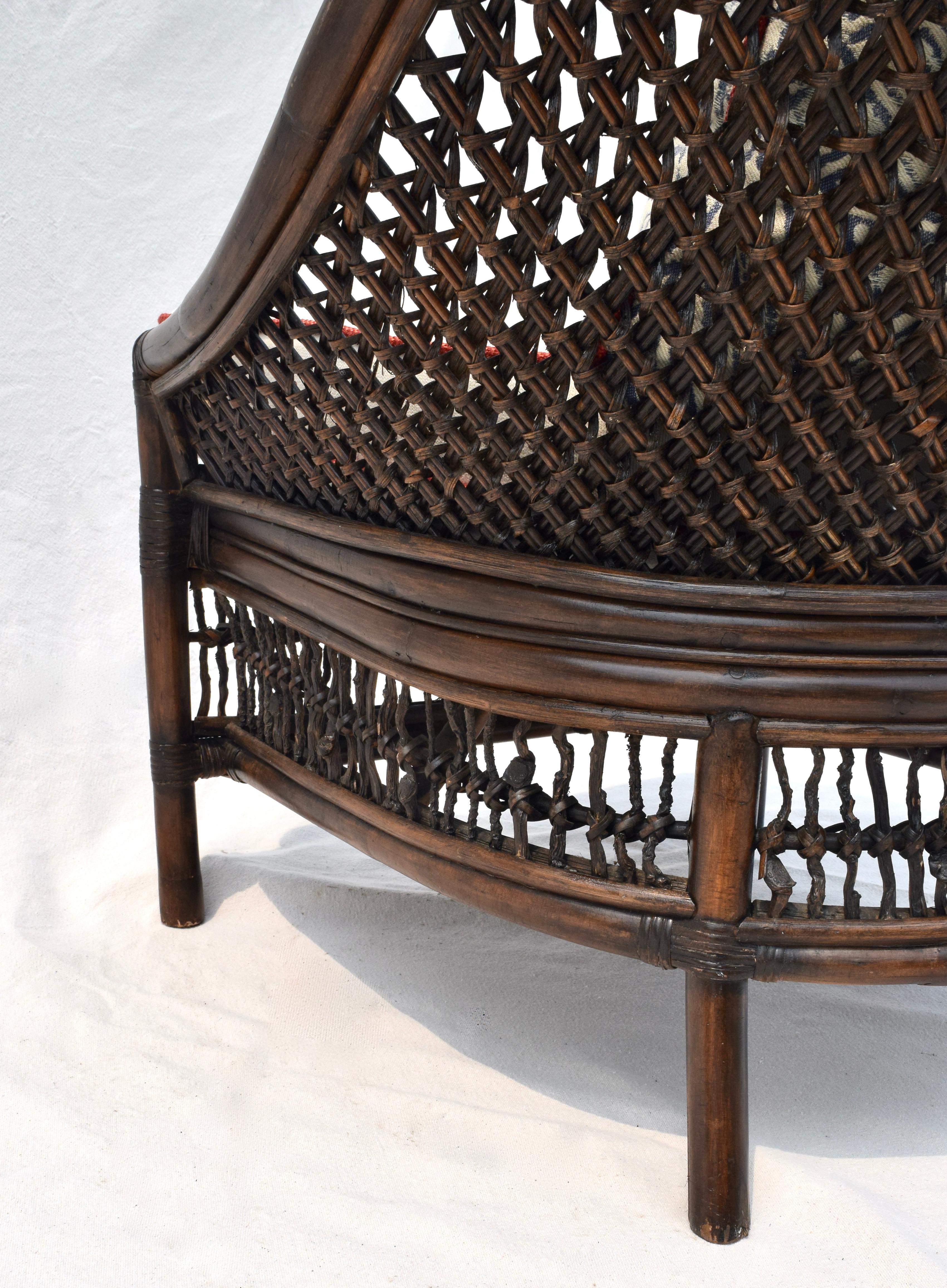 Organic Modern Rattan Fanback Peacock & Curved Back Chair For Sale 5