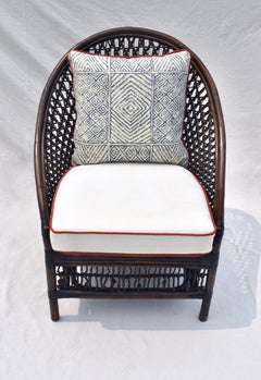 Organic Modern Rattan Fanback Peacock & Curved Back Chair