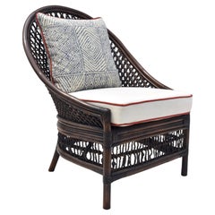 Used Organic Modern Rattan Fanback Peacock & Curved Back Chair