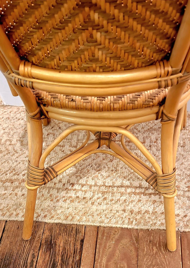 Organic Modern Rattan Round Dining Table Set with 4 Matching Chairs For ...