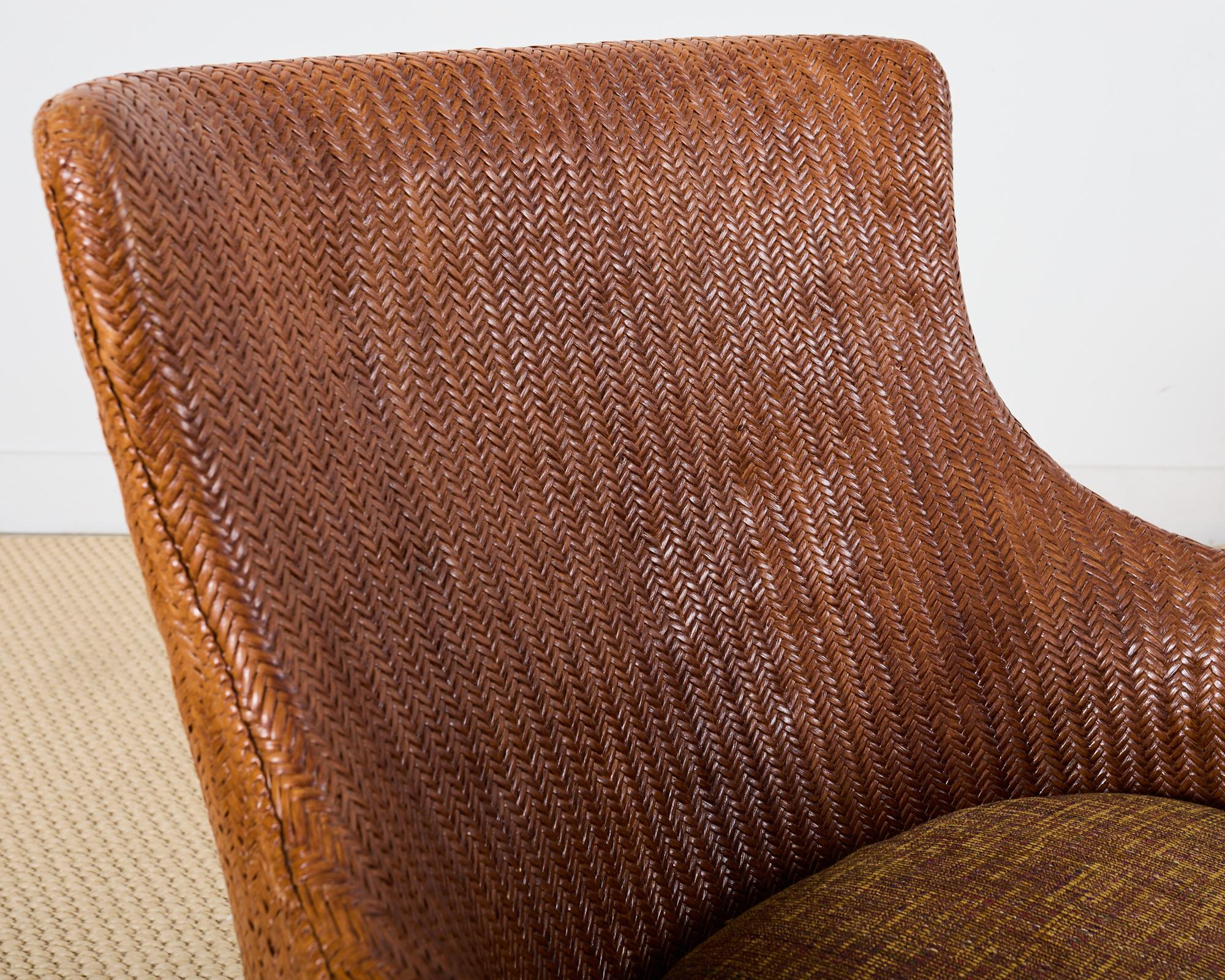 Organic Modern Rattan Wicker Lounge Chair by Lane Venture For Sale 3