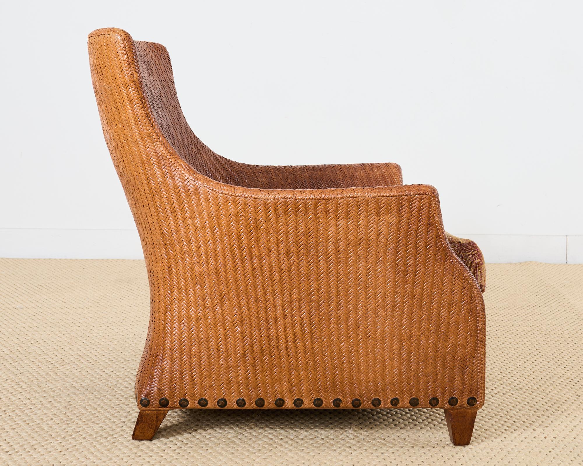 Organic Modern Rattan Wicker Lounge Chair by Lane Venture For Sale 6