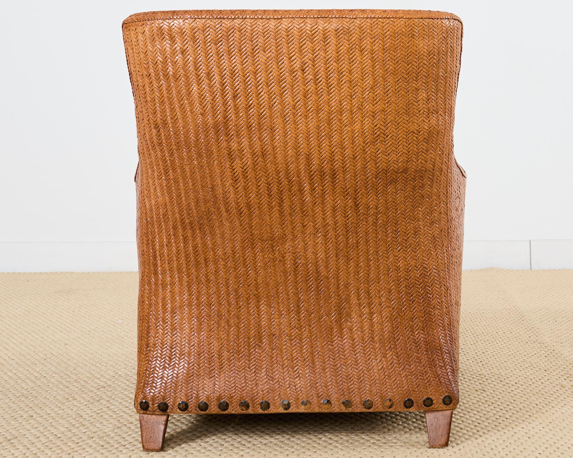 Organic Modern Rattan Wicker Lounge Chair by Lane Venture For Sale 9