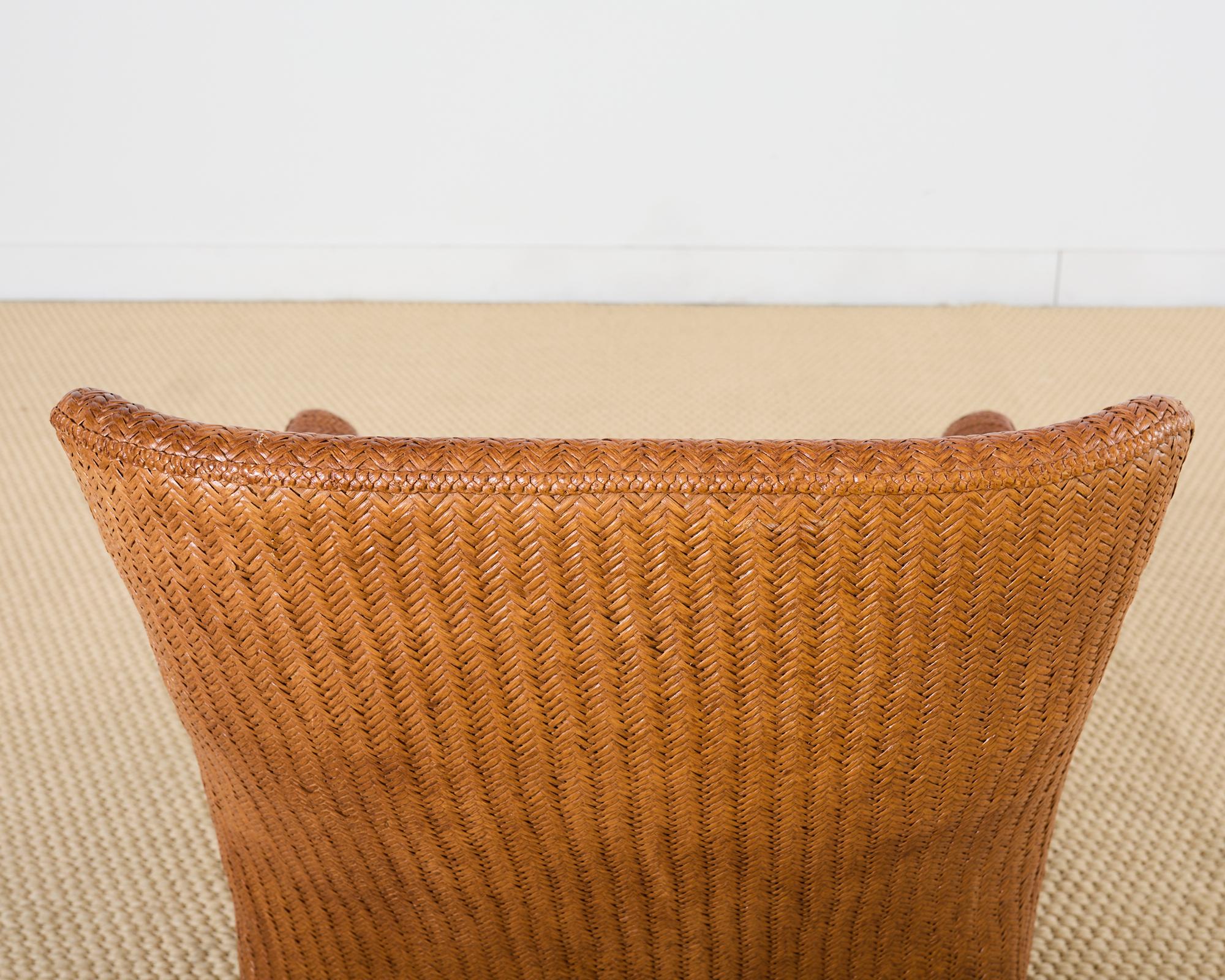 Organic Modern Rattan Wicker Lounge Chair by Lane Venture For Sale 10