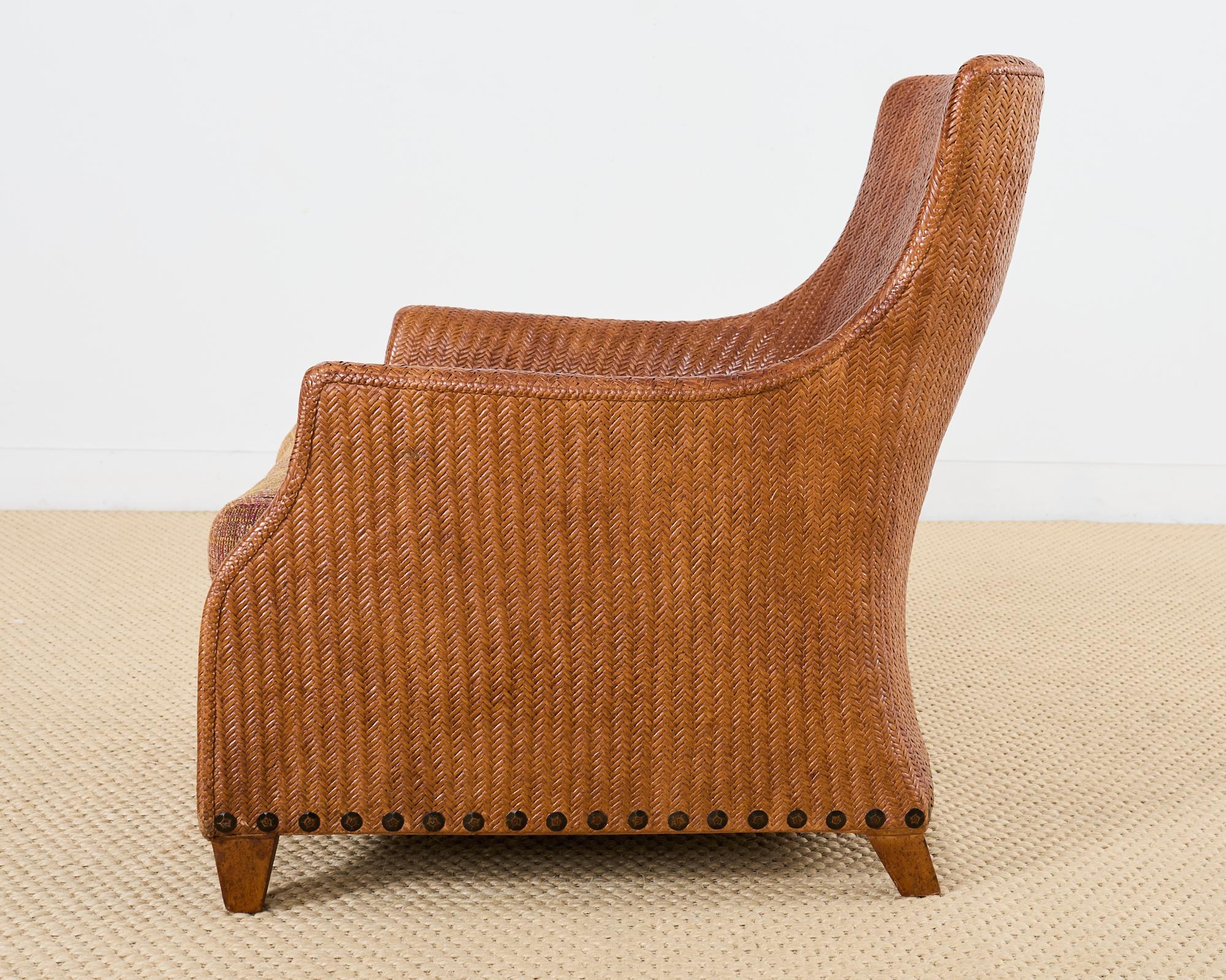 Organic Modern Rattan Wicker Lounge Chair by Lane Venture For Sale 11