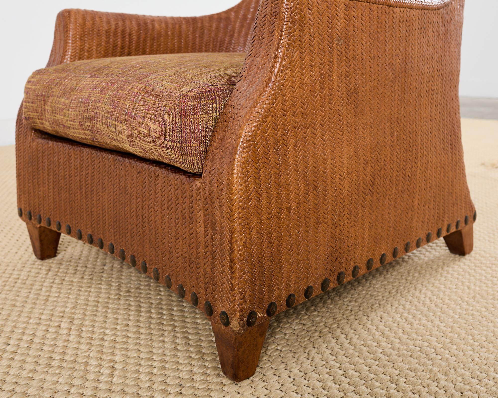 Organic Modern Rattan Wicker Lounge Chair by Lane Venture For Sale 12