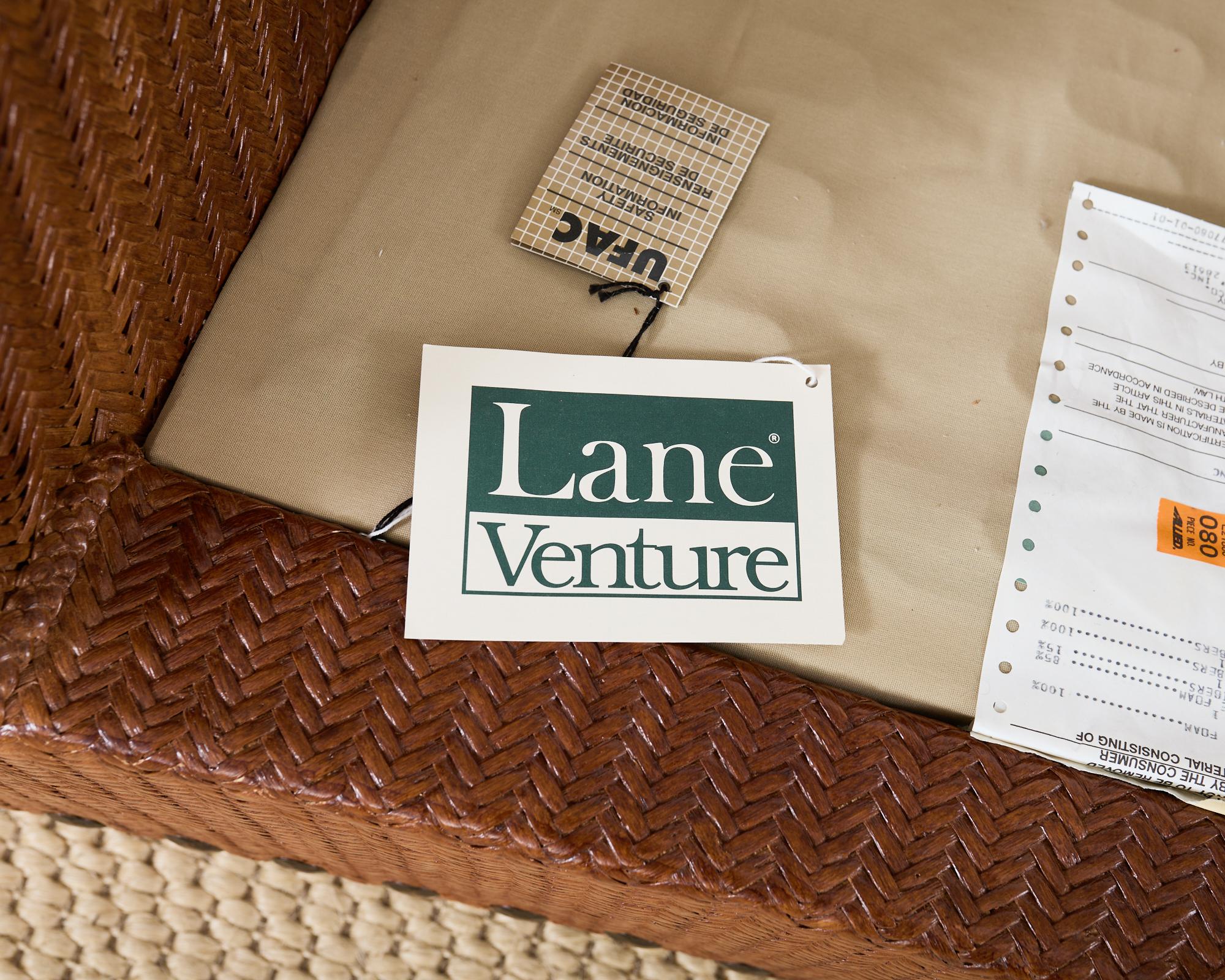 Organic Modern Rattan Wicker Lounge Chair by Lane Venture For Sale 1