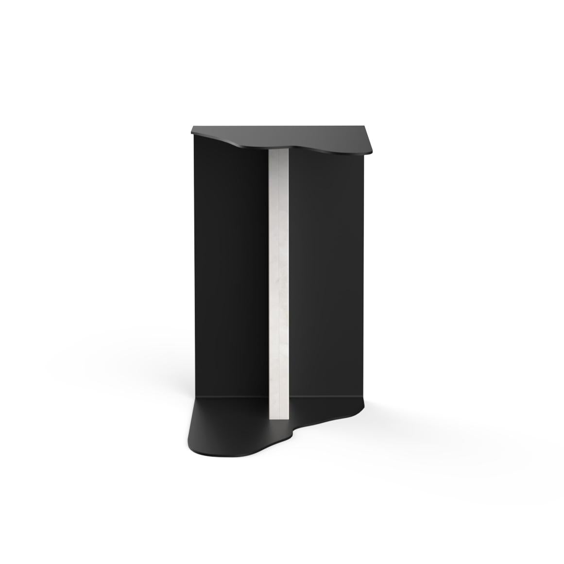 Table d'appoint brute mi-siècle moderne, marbre Calacatta, fabriquée à la main par Greenapple Neuf - En vente à Lisboa, PT