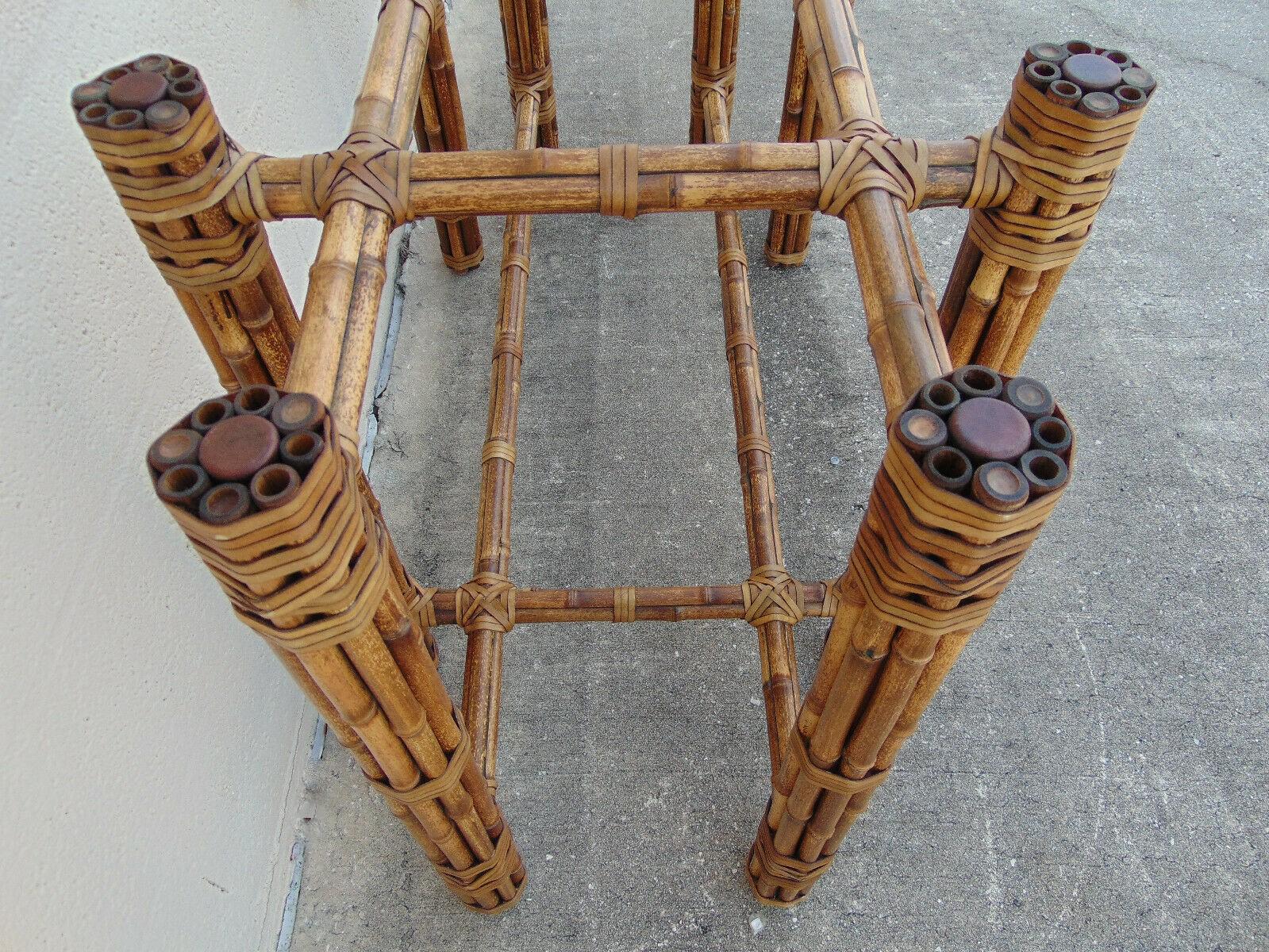 Organic Modern Rectangular Bamboo Dining Table Base by John McGuire 4