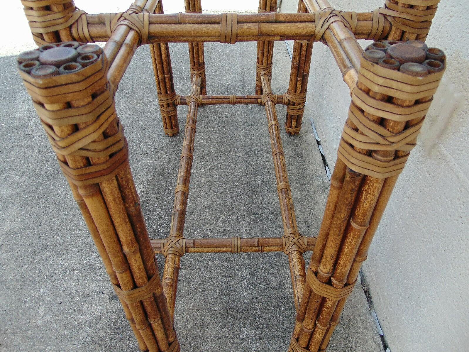 Organic Modern Rectangular Bamboo Dining Table Base by John McGuire 5