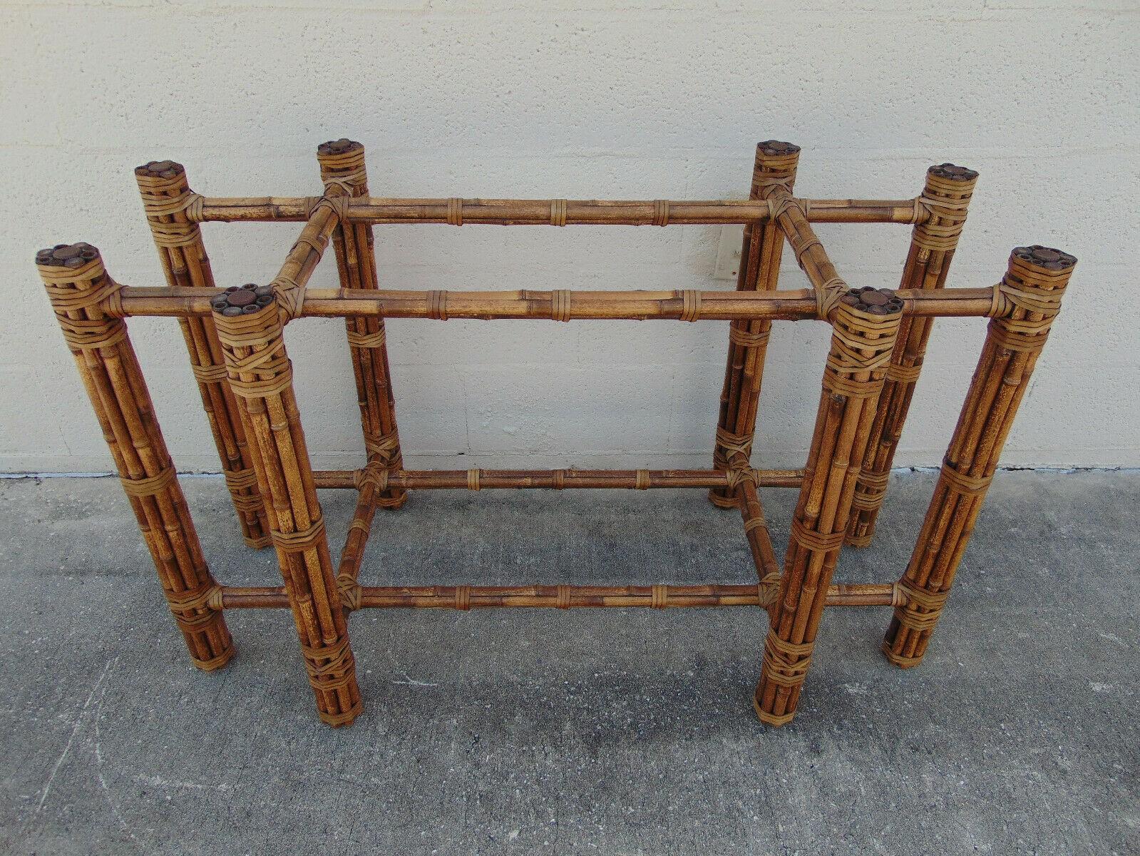 Organic Modern Rectangular Bamboo Dining Table Base by John McGuire In Good Condition In Vero Beach, FL