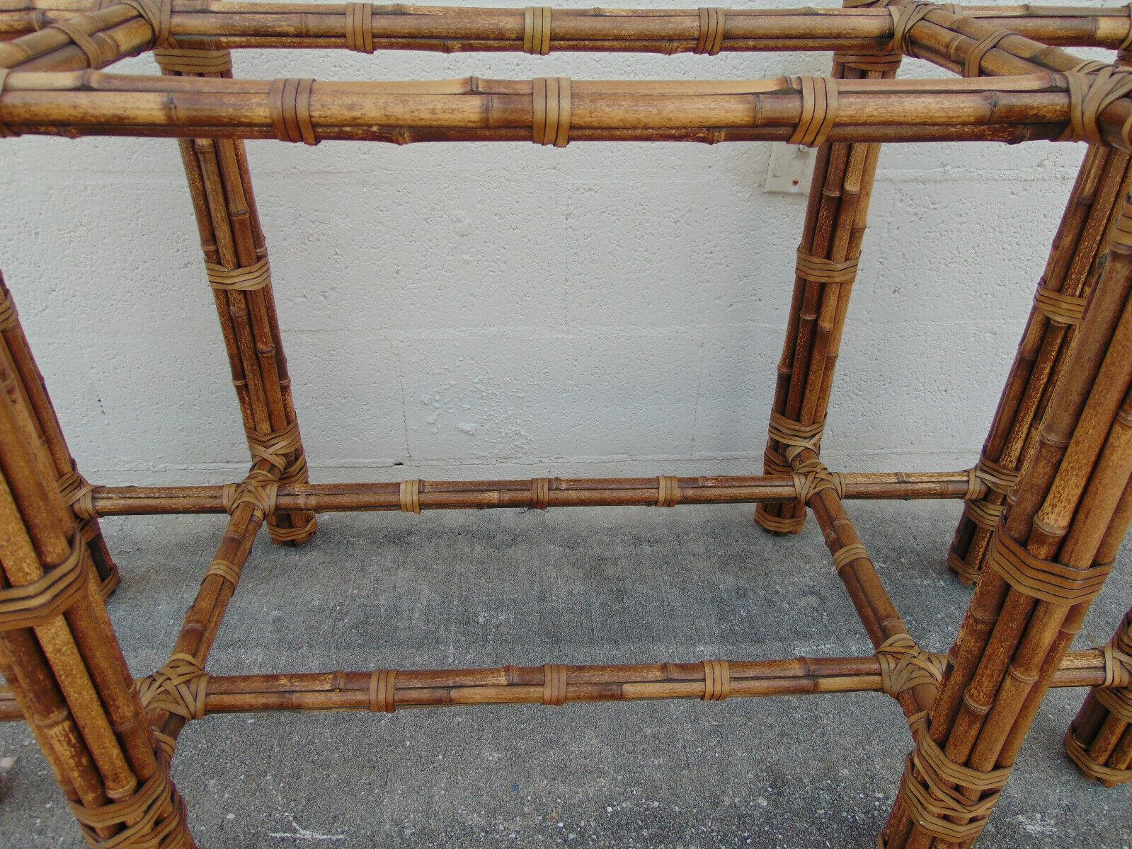 20th Century Organic Modern Rectangular Bamboo Dining Table Base by John McGuire