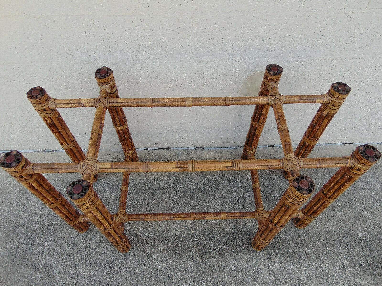 Steel Organic Modern Rectangular Bamboo Dining Table Base by John McGuire
