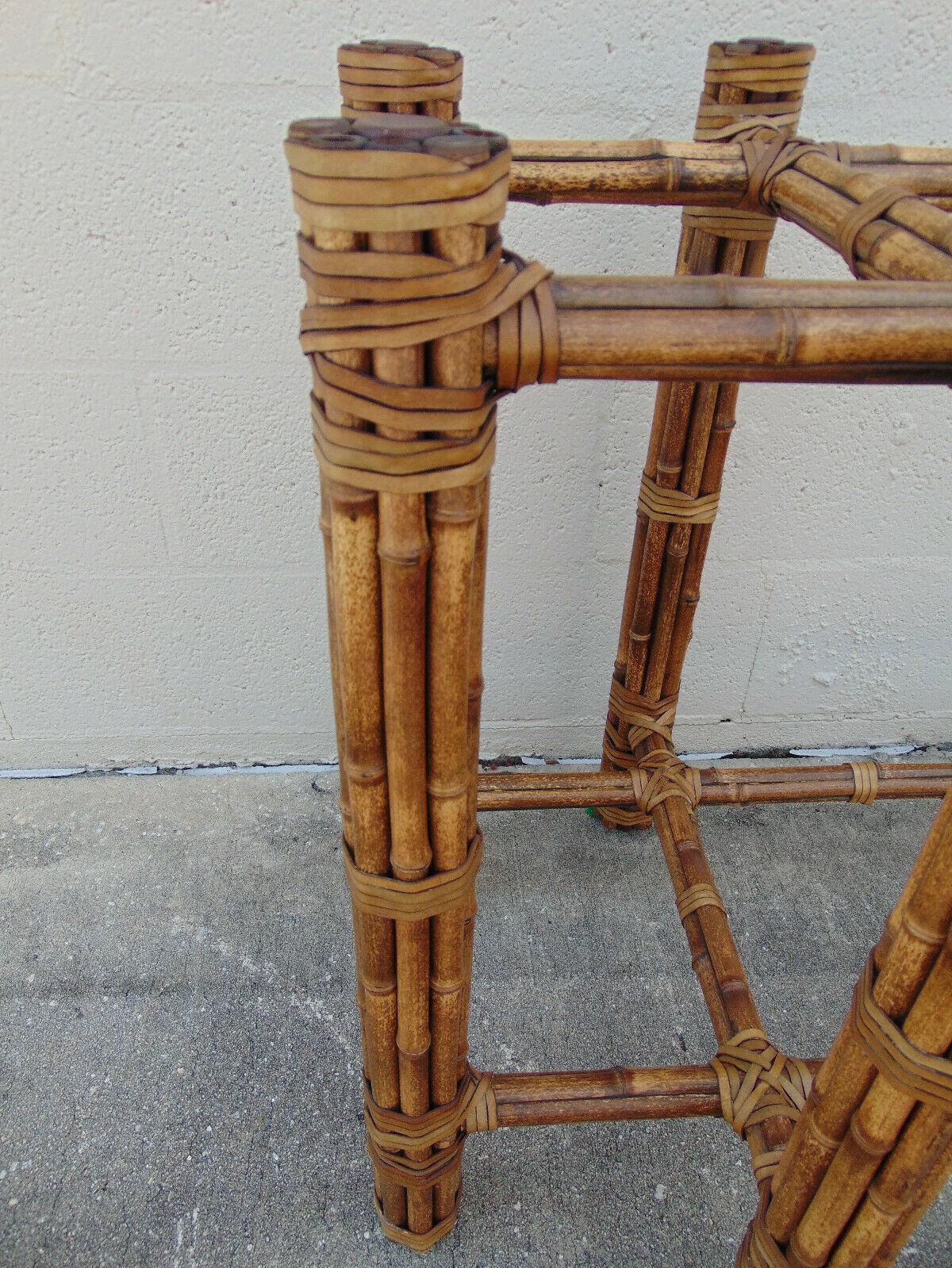 Organic Modern Rectangular Bamboo Dining Table Base by John McGuire 1