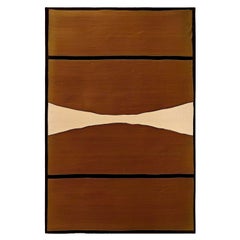 Tapis rectangulaire organique et moderne à motifs géométriques Brown, Black & Neutral