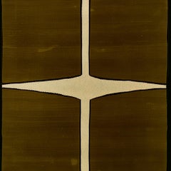 Organic Modern Rectangular Rug Geometric Pattern Dark Green Black & Neutral