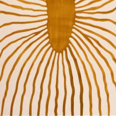 Organic Modern Rectangular Rug Pattern Gold, Yellow Mustard & Beige