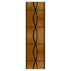 Alfombra Rectangular Moderna Ecológica Patrón Marrón, Amarillo Mostaza y Neutro