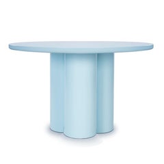 Organic Modern Round Dining Table Mediterranean Handcrafted