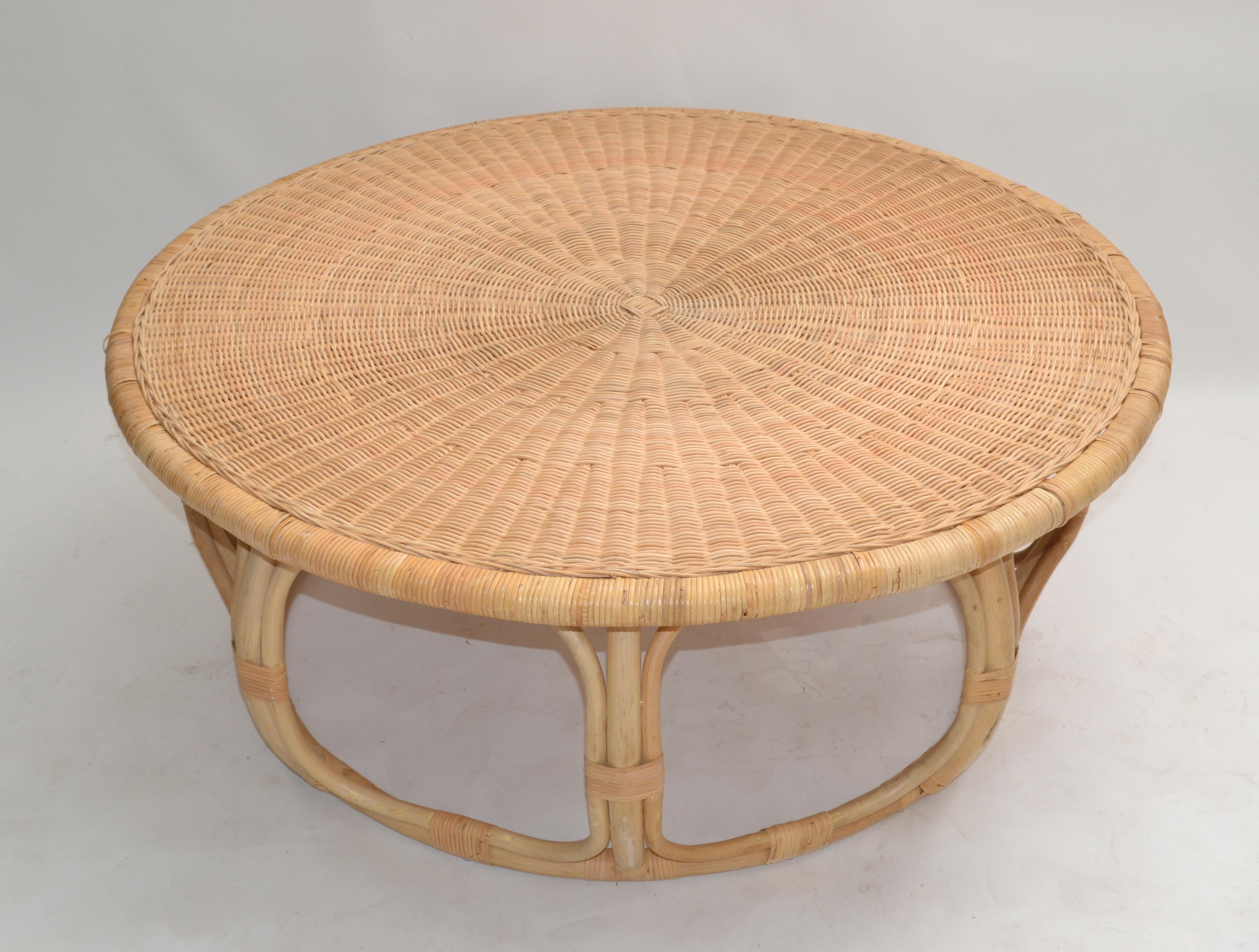 round wicker coffee table