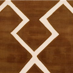 Organic Modern Rug Ethnic Zig Zag Pattern Brown, Beige