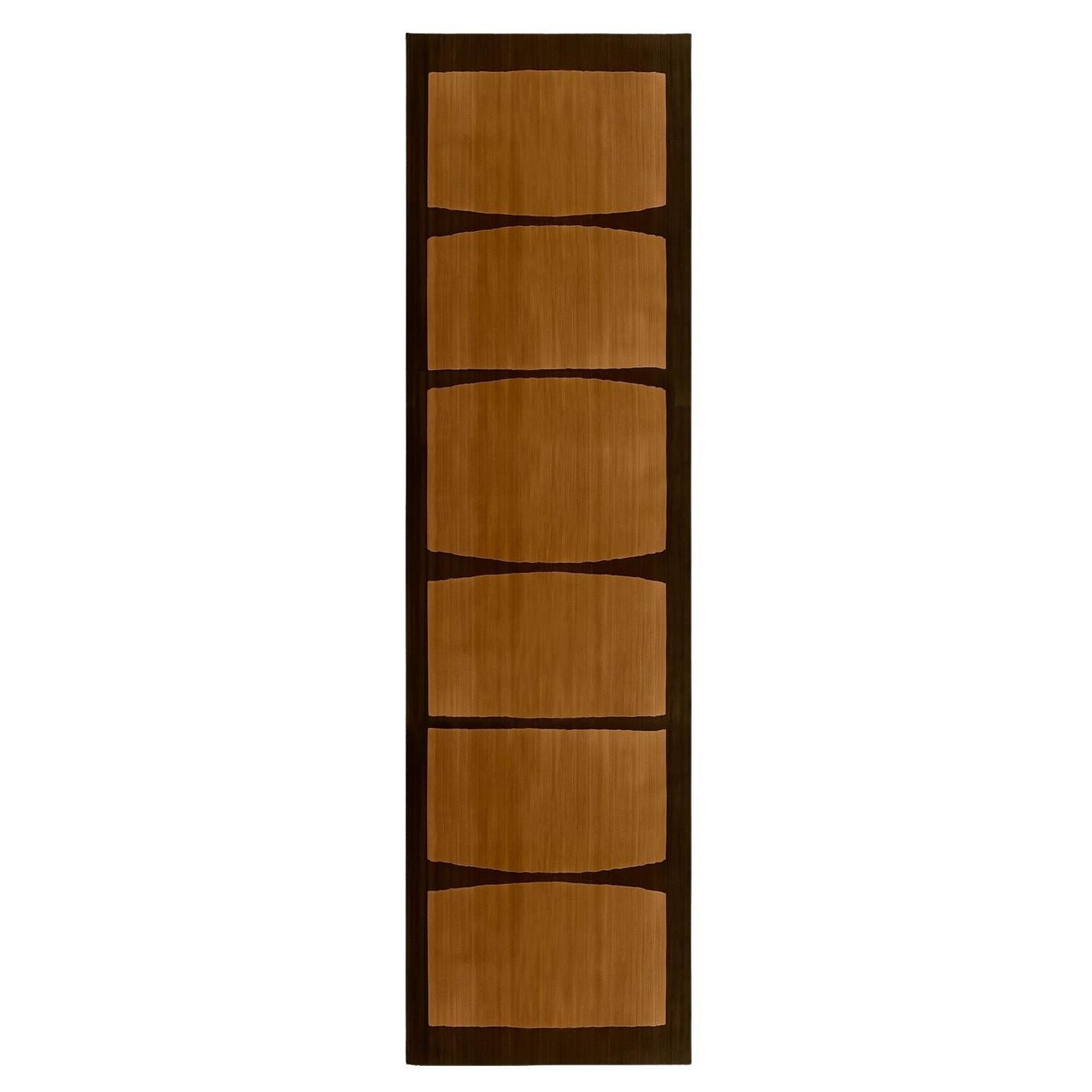 Alfombra orgánica moderna de diseño étnico Marrón, Beige, Mostaza