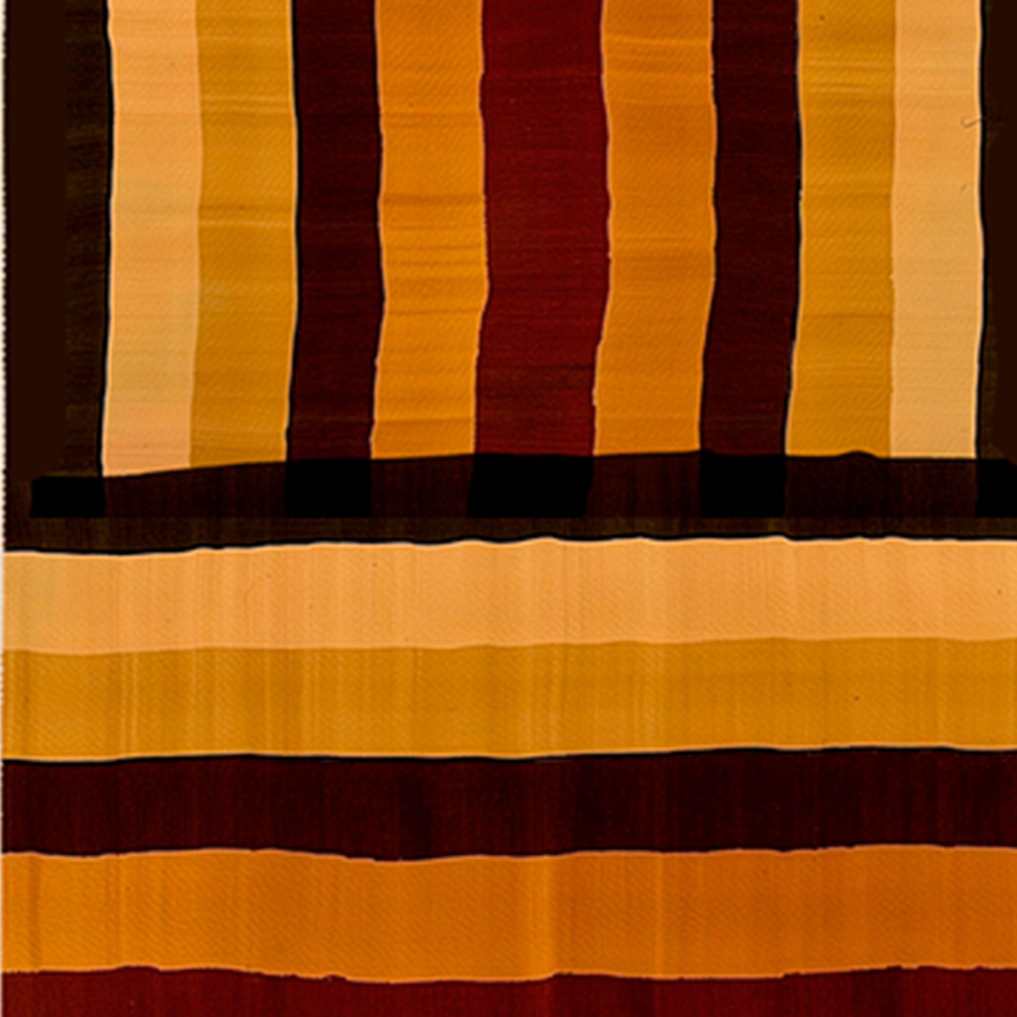 Traves de Mesa Étnico Moderno Organic Stripes Pattern Rojo, Marrón, Naranja, Amarillo, Negro Portugués en venta