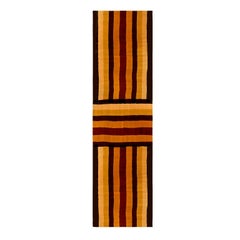 Traves de Mesa Étnico Moderno Organic Stripes Pattern Rojo, Marrón, Naranja, Amarillo, Negro