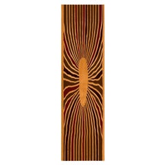 Alfombra Corredera Moderna Patrón Oro, Amarillo Mostaza, Rojo, Marrón y Beige
