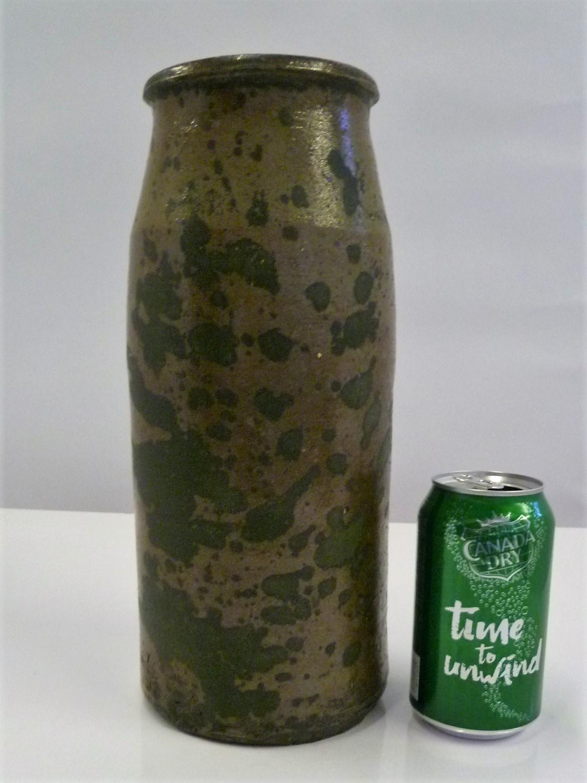 Organic Modern Rustic American Salt Glaze Crock Pottery Vase, Early 20th Century 3
