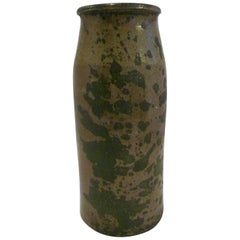 Antique Organic Modern Rustic American Salt Glaze Crock Pottery Vase, Early 20th Century