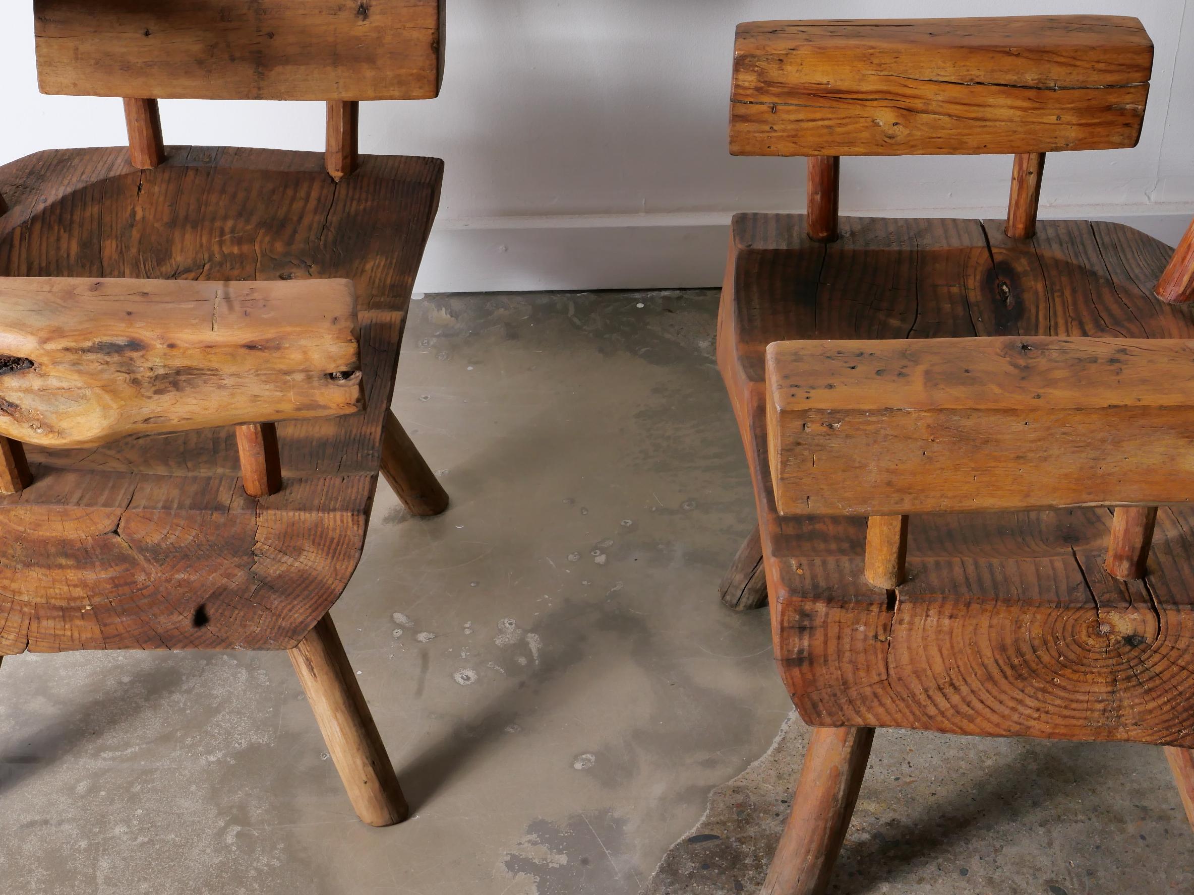 Pareja de sillones de madera de sabino modernos y ecológicos en venta 1