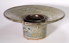 Organic Modern Salt Glaze Ikebana Vase, Greene Studio Pottery