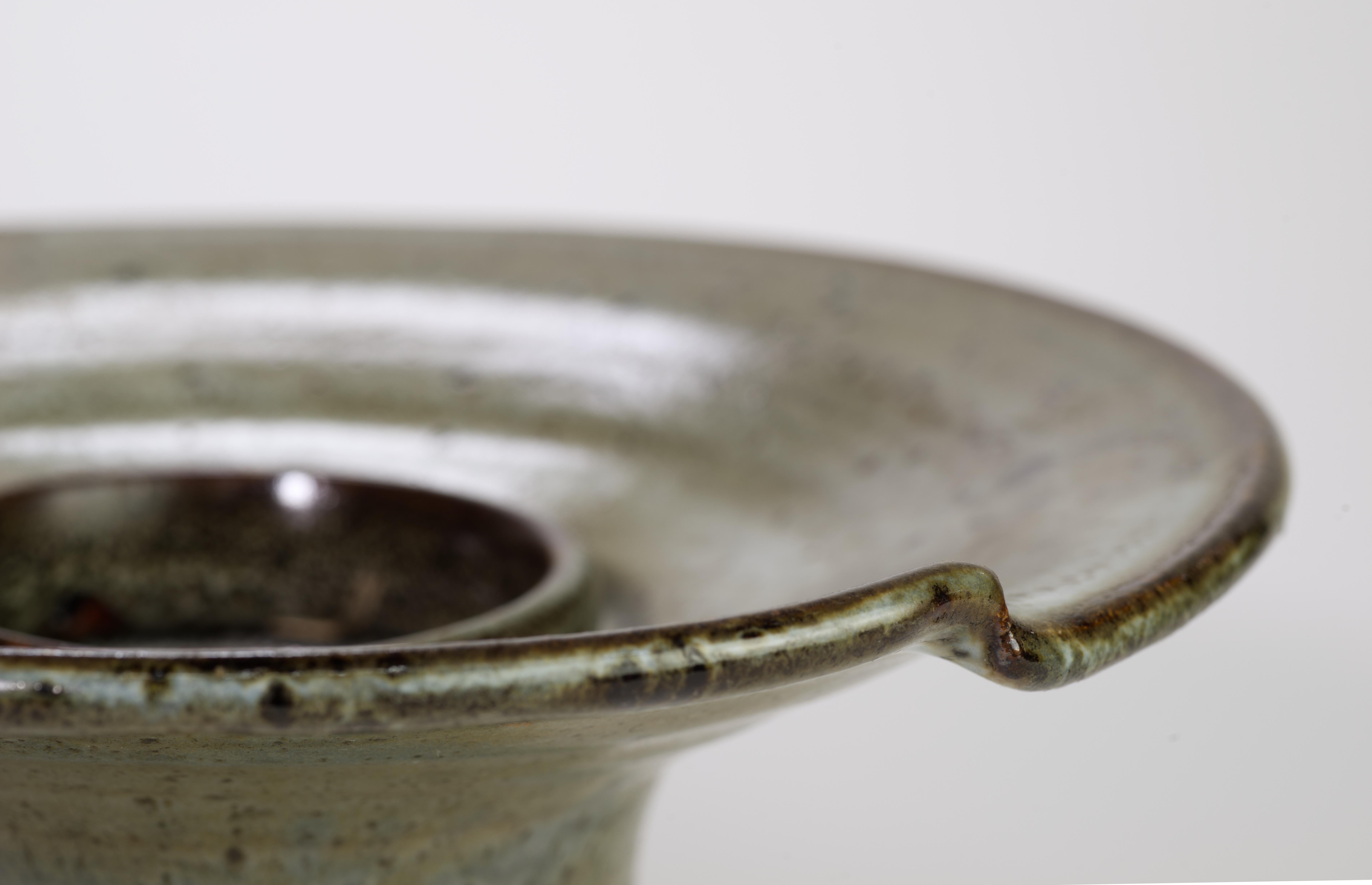 XXI secolo e contemporaneo Vaso organico moderno con smalto salino Ikebana, Greene Studio Pottery in vendita