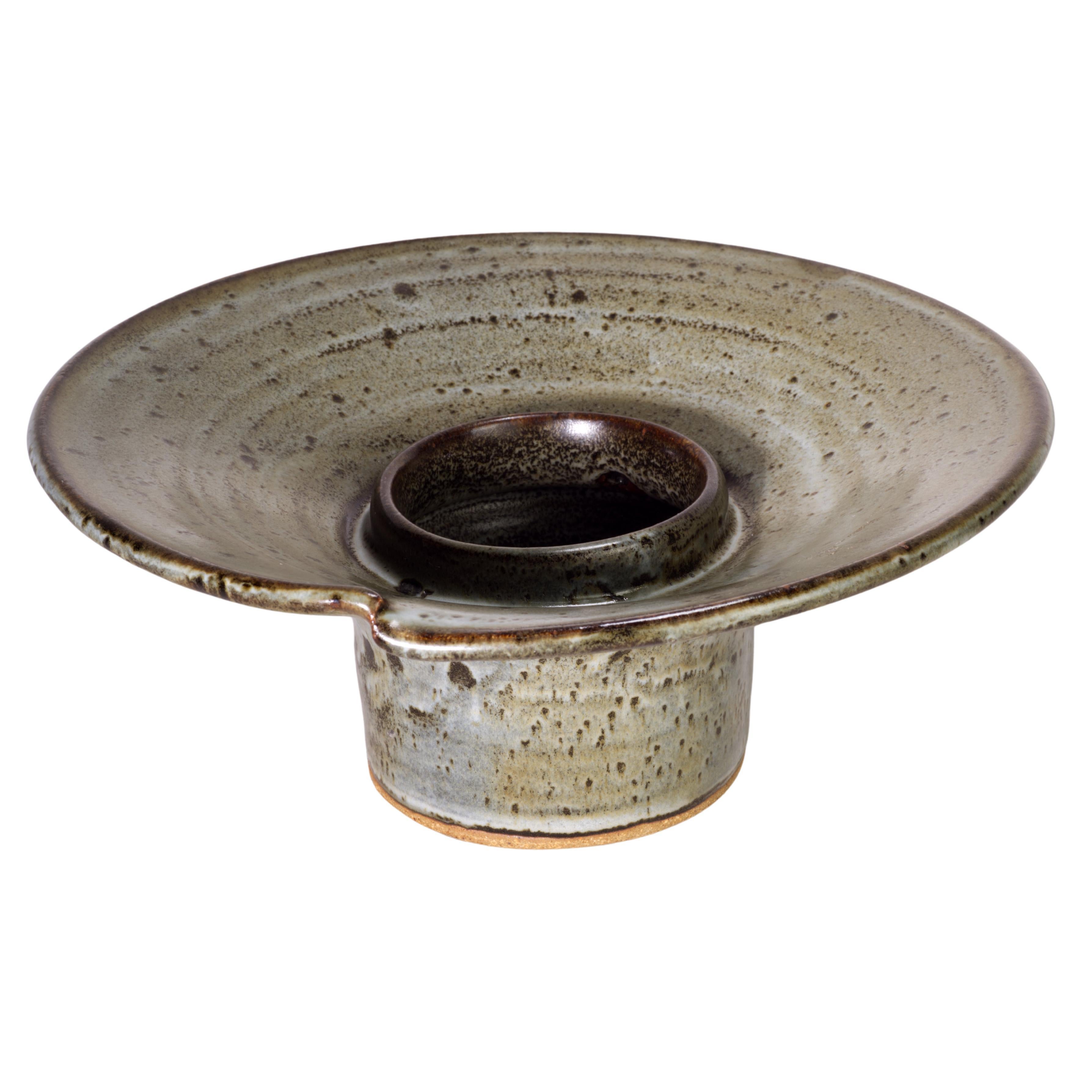Vaso organico moderno con smalto salino Ikebana, Greene Studio Pottery