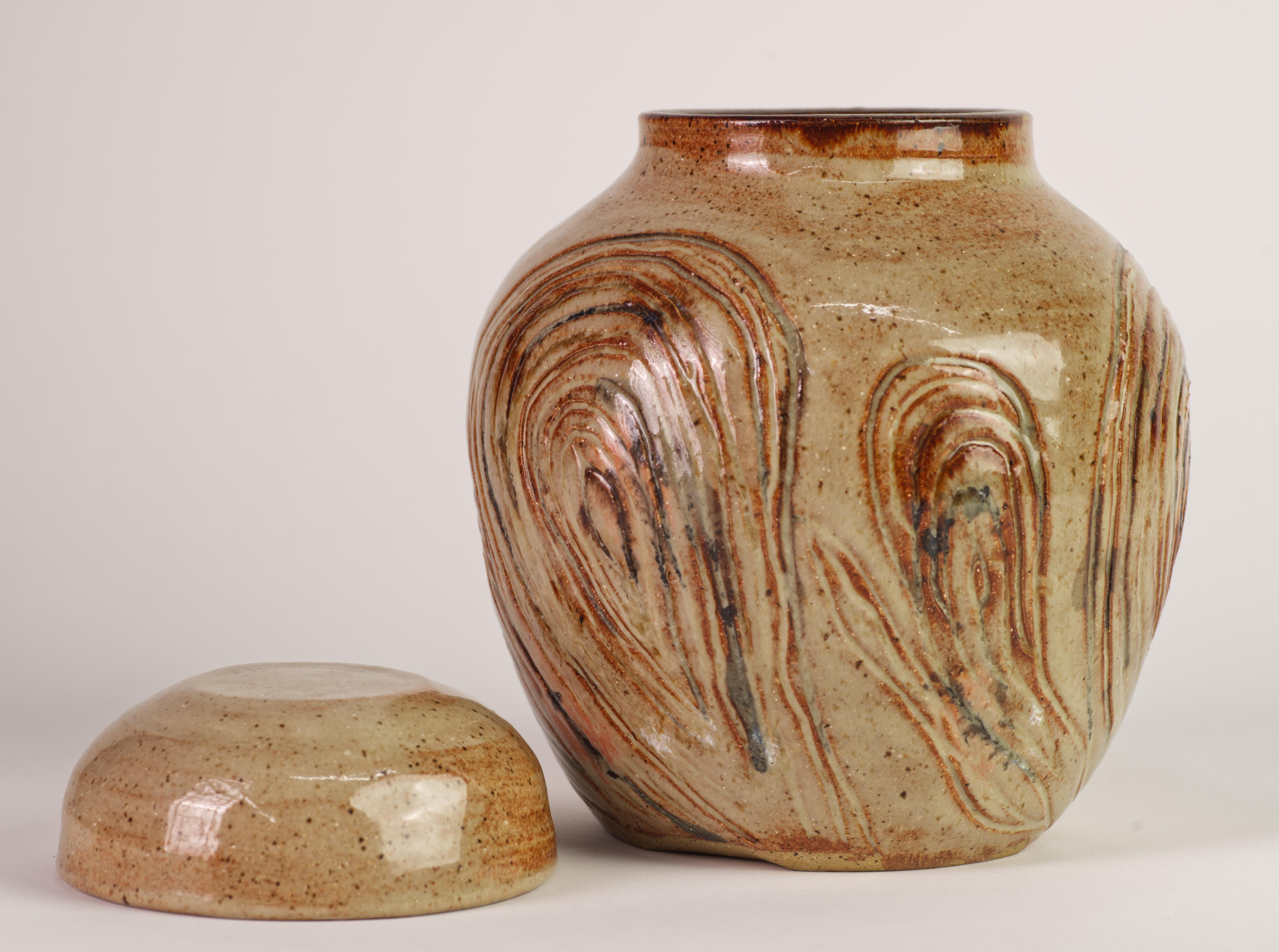 Americano Vasetto di zenzero organico moderno Scraffito, American Art Studio Pottery in vendita