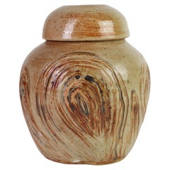 Jarra de jengibre orgánico moderno Scraffito, American Art Studio Pottery