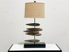 Organic Modern Sculpted Driftwood Fish Table Lamp