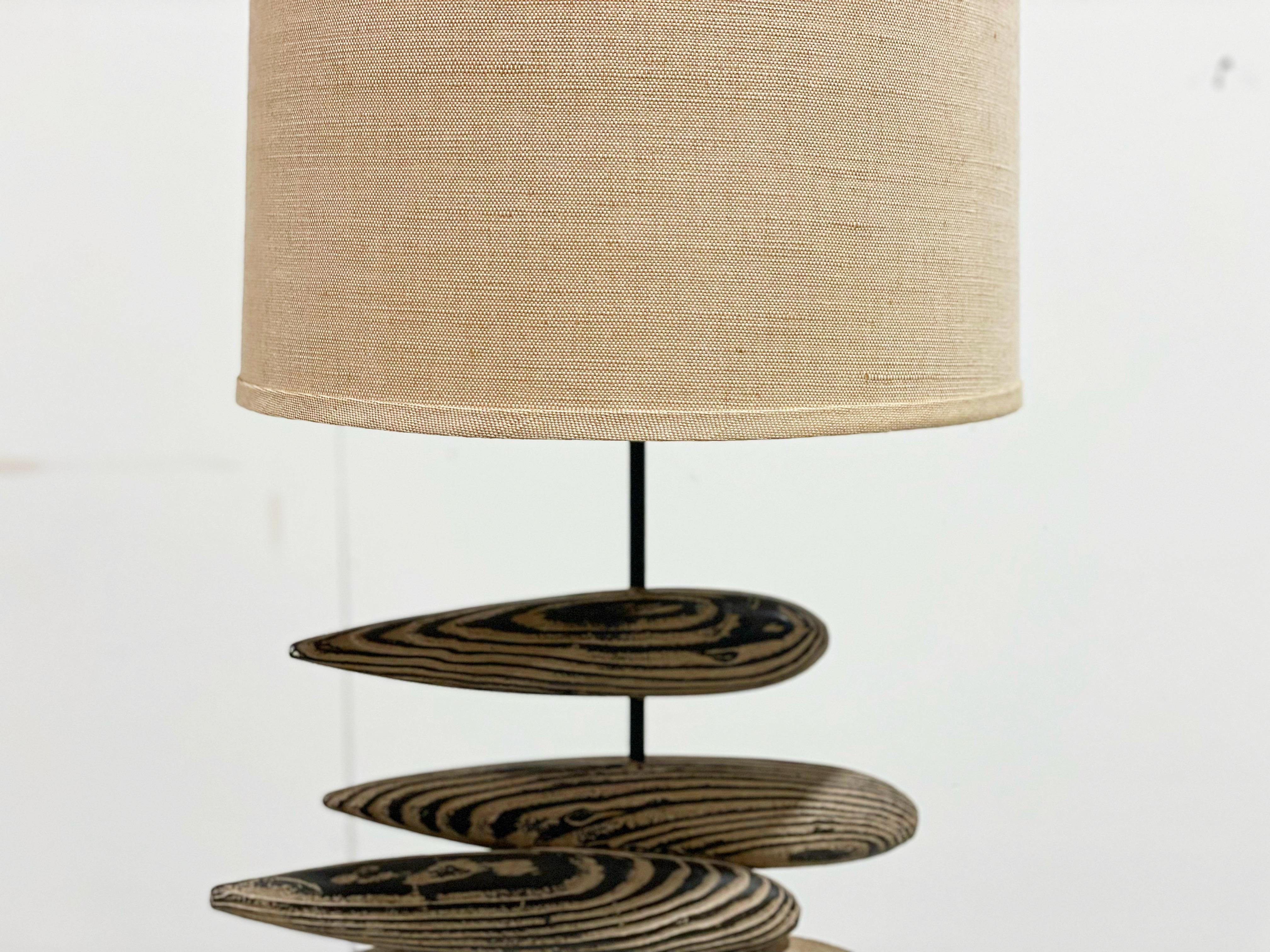 Organic Modern Sculpted Driftwood Fish Table Lamp In Good Condition In Decatur, GA
