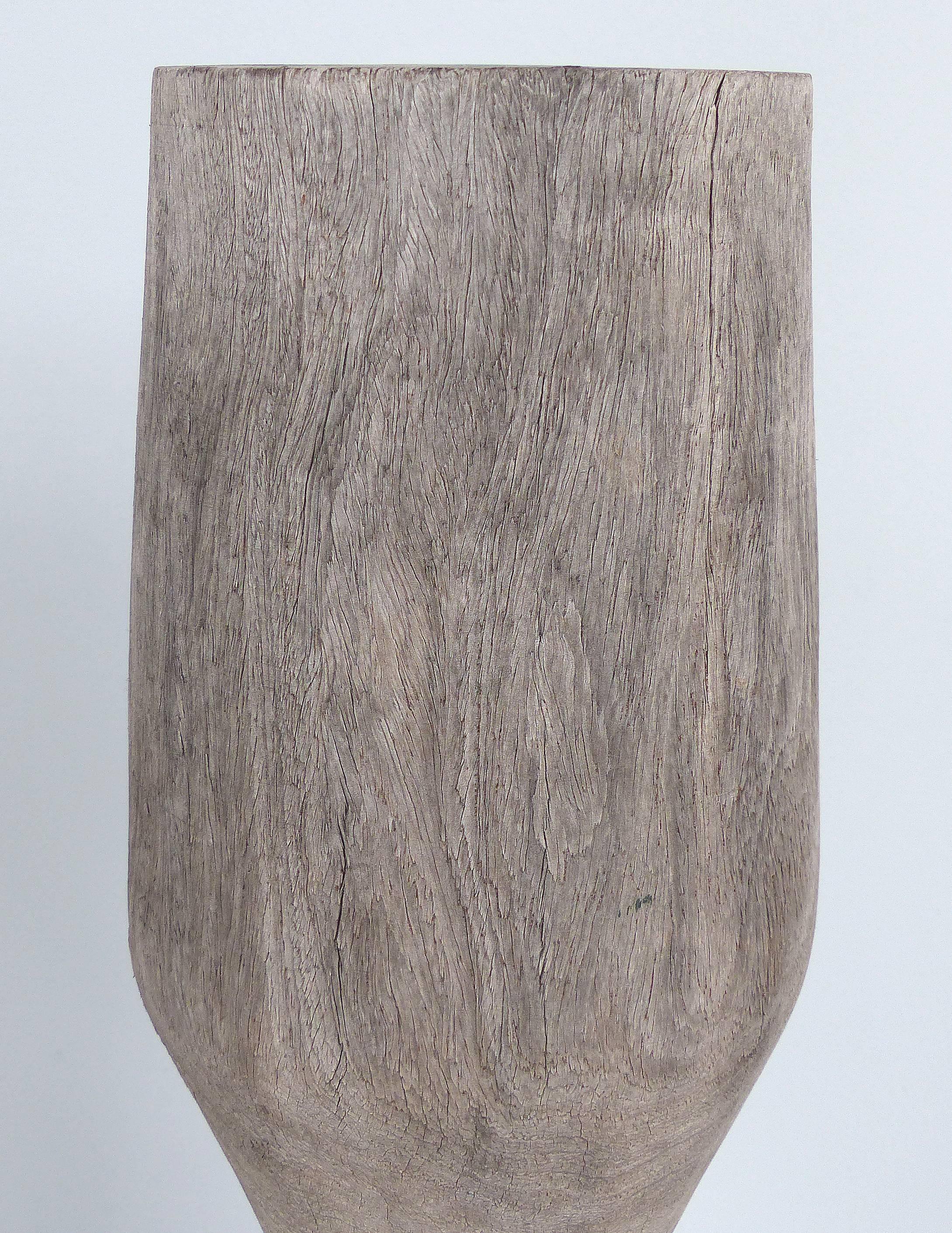 Hand-Carved Organic Modern Sculptural Carved Wood Columns
