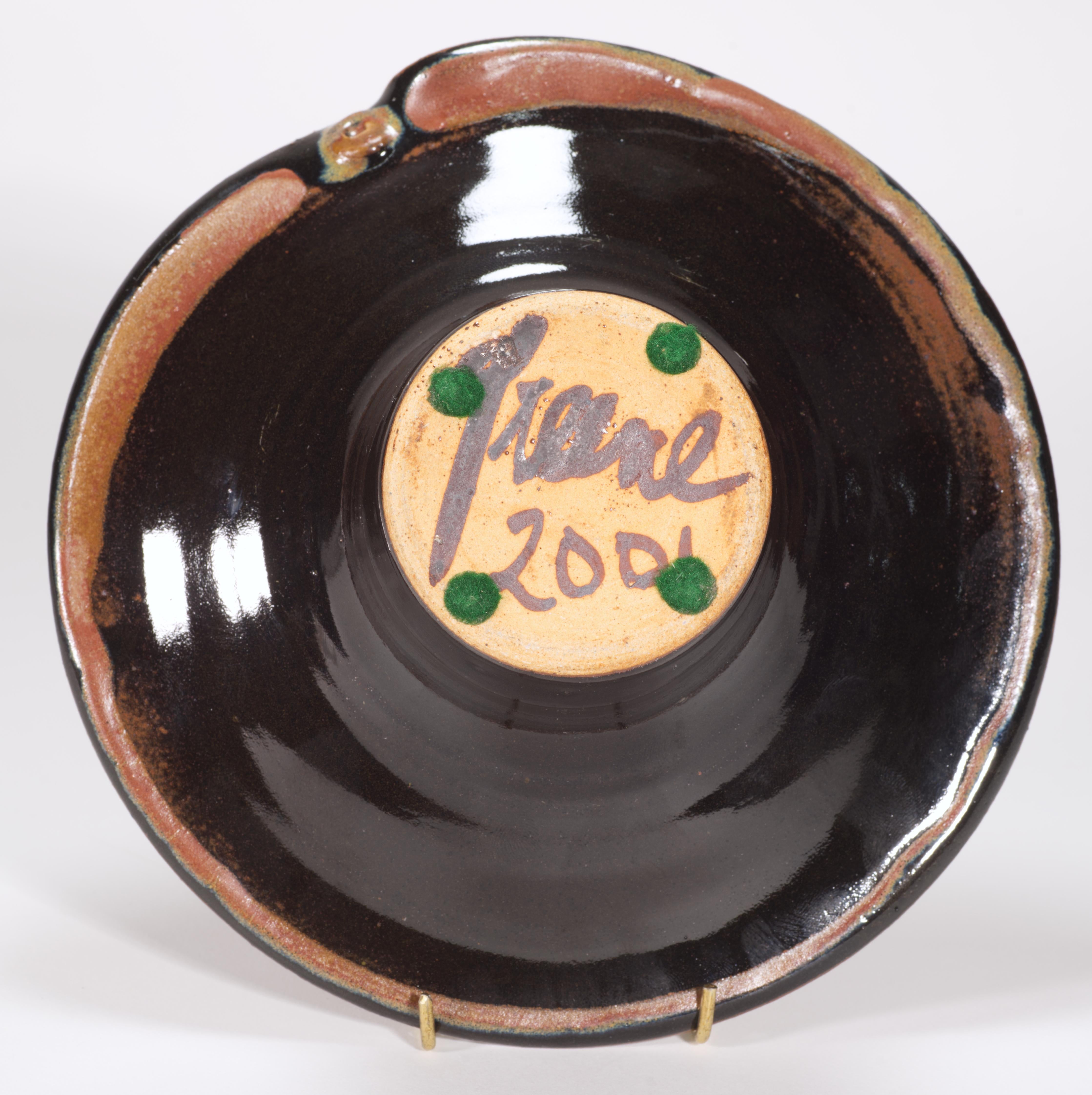 Skulpturale Ikebana-Vase der Organischen Moderne, Grüne Studio Pottery (Keramik) im Angebot
