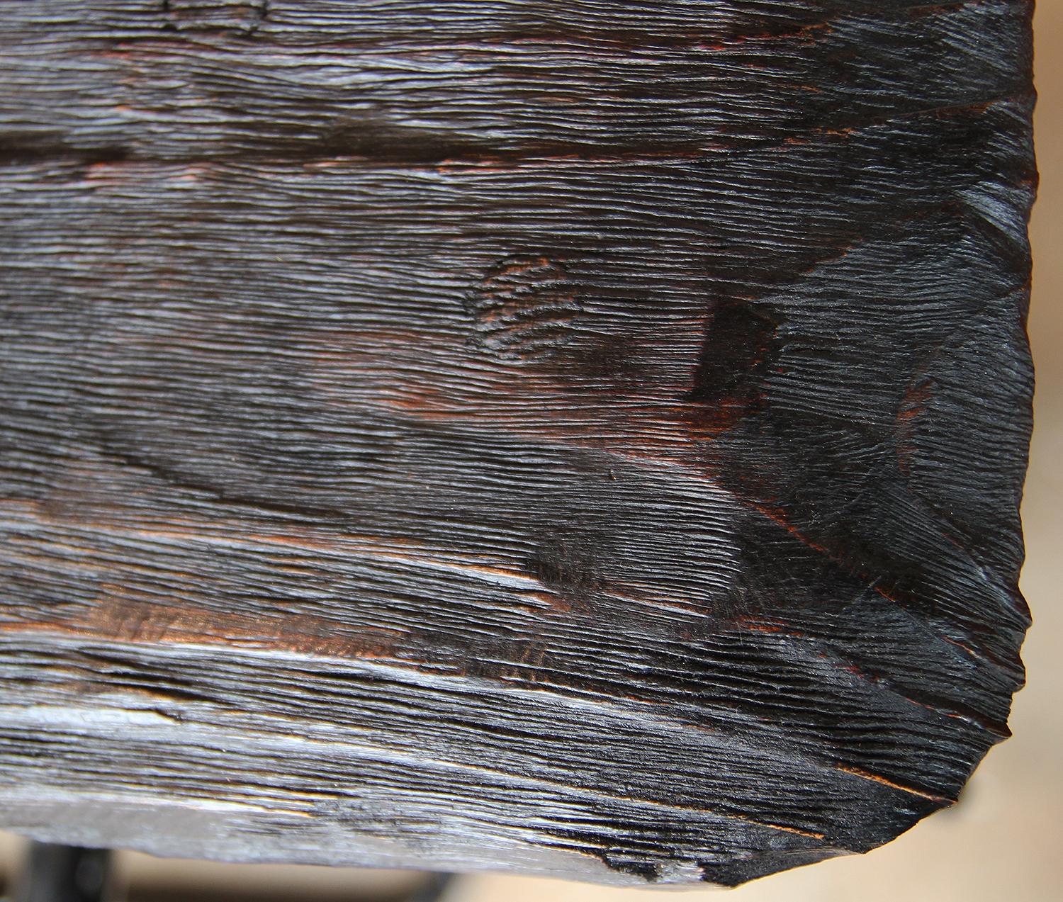 Organic Modern Sculptural Loblolly Black Pine Console Table Heavy Texture 4