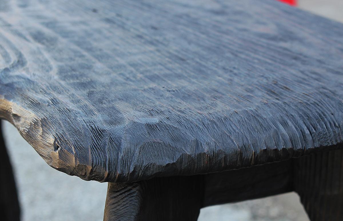 Organic Modern Sculptural Loblolly Black Pine Console Table Heavy Texture 2
