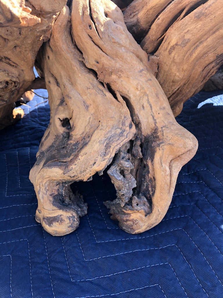 Organic Modern Sculptural Undulating Wood Coffee Table Base at 1stDibs