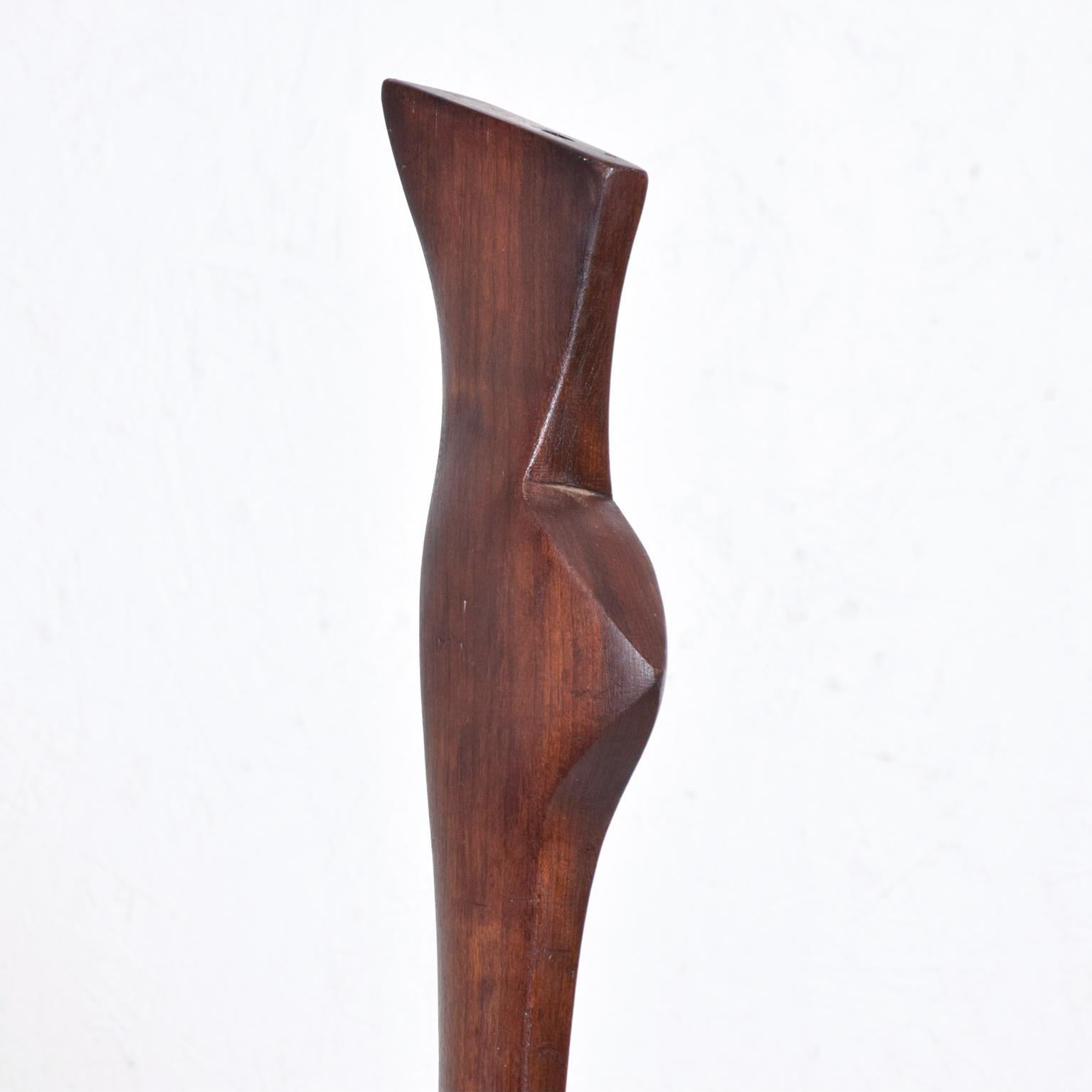 Organic Modern Sculpture Walnut Wood Marble Base George Nakashima Era 1960s 2